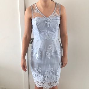 Light blue lace midi dress